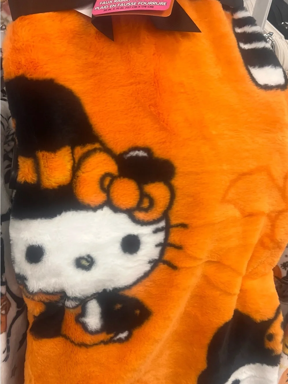 Hello Kitty Black, White & Orange Striped Cat Graphic